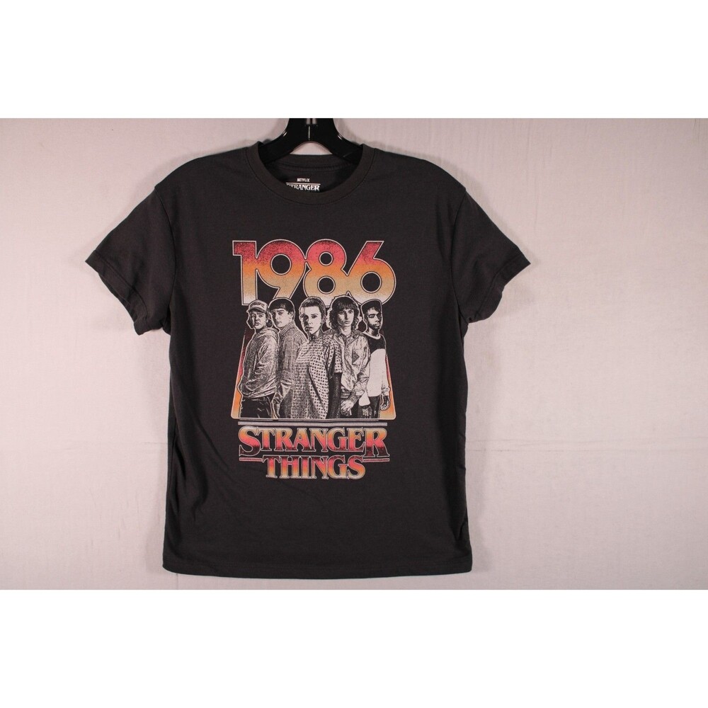 Stranger Things 1986 Netflix Graphic T-Shirt Black XS Retro TV Show Tee